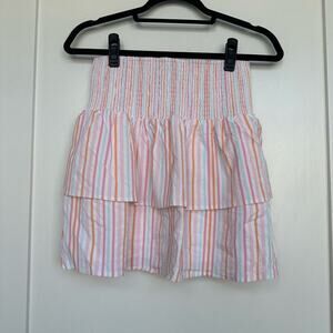Vineyard Vines Pink and Orange Striped Mini Skirt